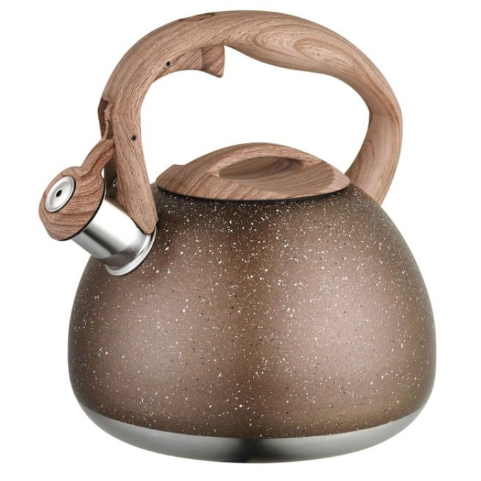 Чайник зі свистком нержавіюча сталь UN-5306 2, 7л Чайник зі свистком зручною нейлоновою ручкою AQ-18