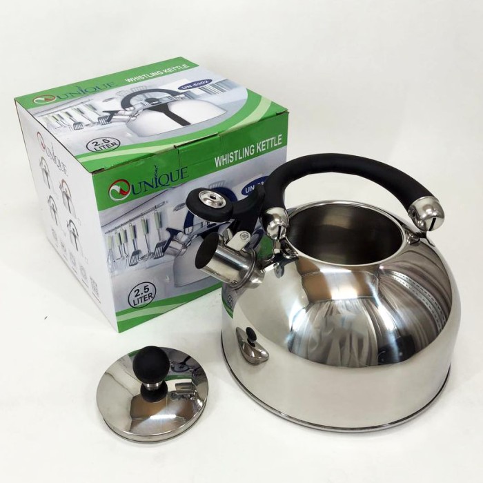 Чайник для плити зі свистком для чаю Unique, Якісний металевий чайник, Нержавіючі чайники зі свистком OJ-59