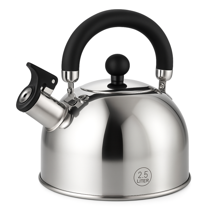 Чайник для плити зі свистком для чаю Unique, Якісний металевий чайник, Нержавіючі чайники зі свистком OJ-59