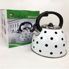 Чайник з нержавіючої сталі з пищалкою Unique UN-5301 2.5 л, Звичайний чайник зі свистком FJ-83