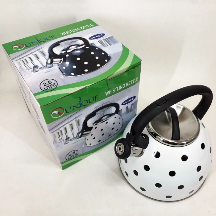 Чайник з нержавіючої сталі з пищалкою Unique UN-5301 2.5 л, Звичайний чайник зі свистком FJ-83