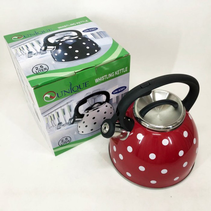 Чайник зі свистком нержавіюча сталь Unique UN-5301 2, 5л, Кухонний чайник з ручкою і свистком PC-62