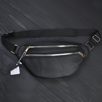 Поясна сумка на дві кишені, Шкіряна поясна сумка бананка, Чоловіча бананка універсальна ET-31