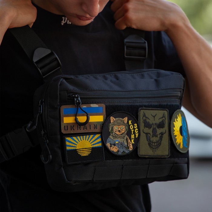 Сумка чоловіча брезентова military, Плечова чоловіча містка сумка Нагрудна розвантаження TR-61