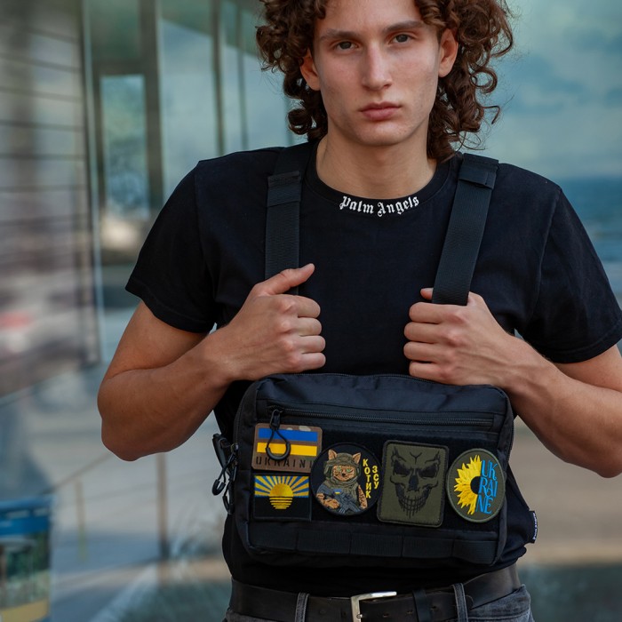 Сумка чоловіча брезентова military, Плечова чоловіча містка сумка Нагрудна розвантаження TR-61