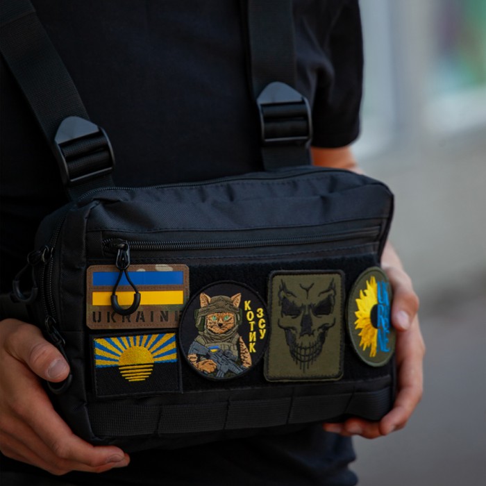 Сумка чоловіча брезентова military, Плечова чоловіча містка сумка Нагрудна розвантаження TR-61