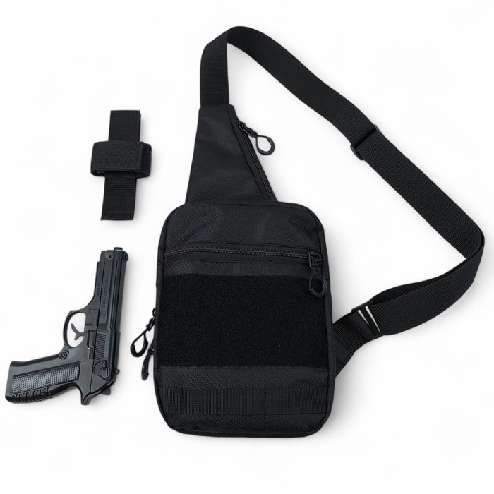 Якісна сумка-кобура, Чоловіча сумка-слінг тактична плечова, Маленька чоловіча брезентова сумка RF-39