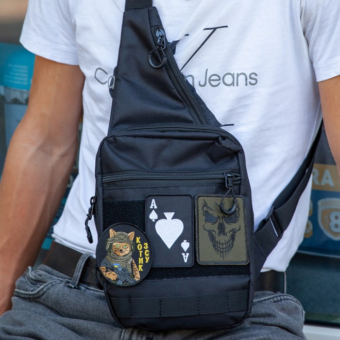 Якісна сумка-кобура, Чоловіча сумка-слінг тактична плечова, Маленька чоловіча брезентова сумка RF-39