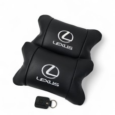 Подарунок в машину чоловікові Lexus Лексус, Подушка підголівник з логотипом, Дорожні подушки AG-95