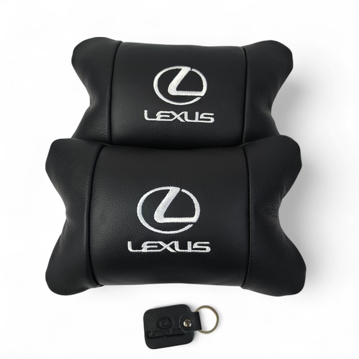 Подарунок в машину чоловікові Lexus Лексус, Подушка підголівник з логотипом, Дорожні подушки AG-95