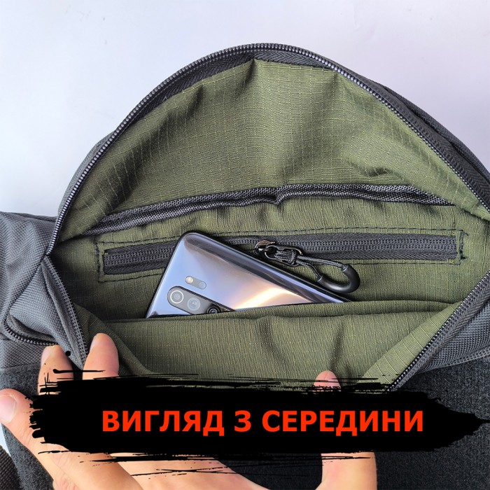 Міська бананка для чоловіків, Універсальна сумка бананка Чоловіча поясна чорна BJ-26