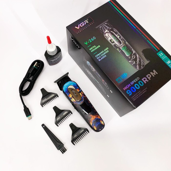 Професійна окантовочна машинка для стрижки волосся VGR V-260 RED, Професійний бездротовий тример YK-65