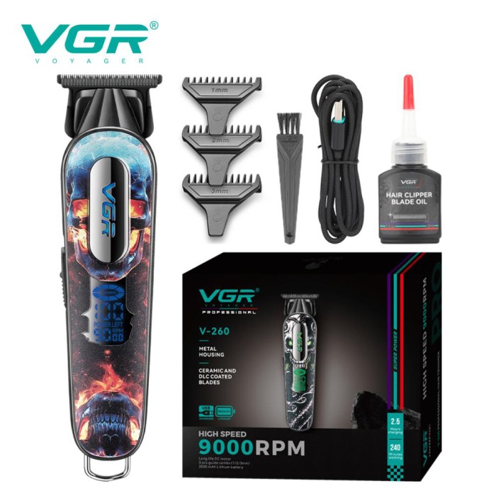 Професійна окантовочна машинка для стрижки волосся VGR V-260 RED, Професійний бездротовий тример YK-65