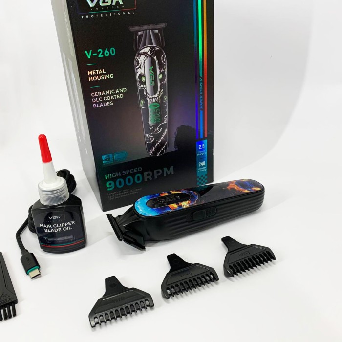 Професійна окантовочна машинка для стрижки волосся VGR V-260 RED, Професійний бездротовий тример YK-65