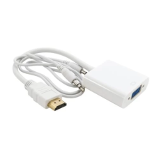 Перехідник HDMI — VGA (адаптер) Extradigital KBH1645 15 см, білий, з аудіо 3,5 мм