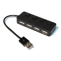 USB-хаб (USB-концентратор) Lapara LA-SLED4 4 порти USB 2.0, чорний