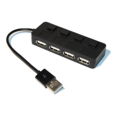 USB-хаб (USB-концентратор) Lapara LA-SLED4 4 порти USB 2.0, чорний