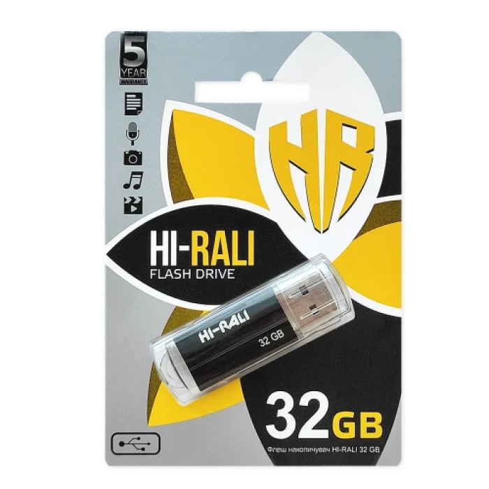 Флешка Hi-Rali Corsair на 32 ГБ, USB 2.0, чорна