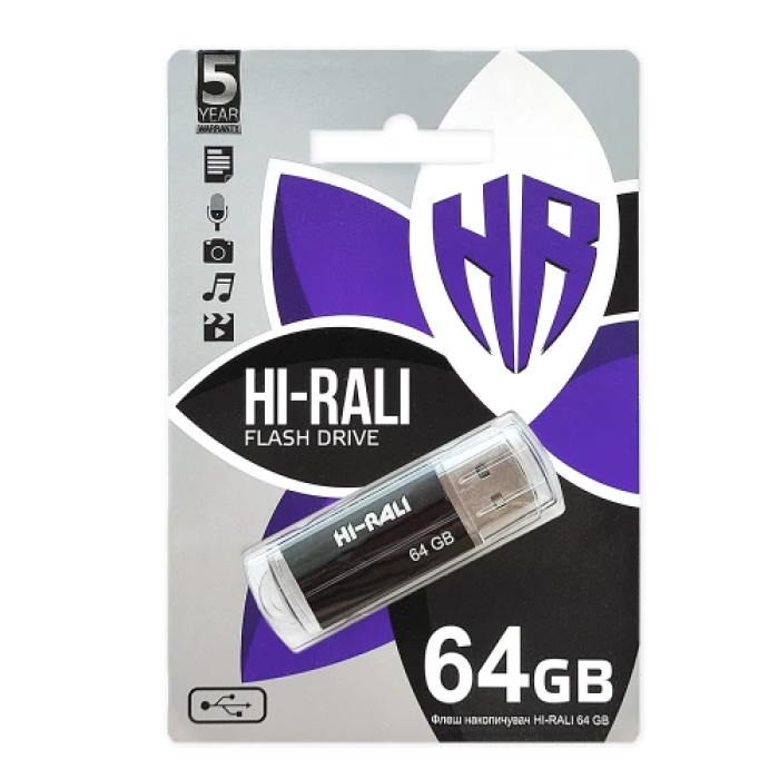 Чорна USB-флешка Hi-Rali Corsair на 64 ГБ