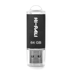 Флешка (USB-накопичувач) Hi-Rali Rocket 64 ГБ, USB 2.0, чорна
