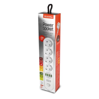 Мережевий фільтр (подовжувач) ColorWay CW-CHE44W 4 розетки, 2 м, 4 USB