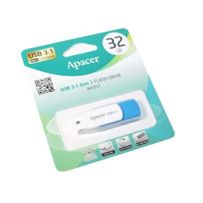 Флешка Apacer AH357 на 32 ГБ з USB 3.2 Gen 1