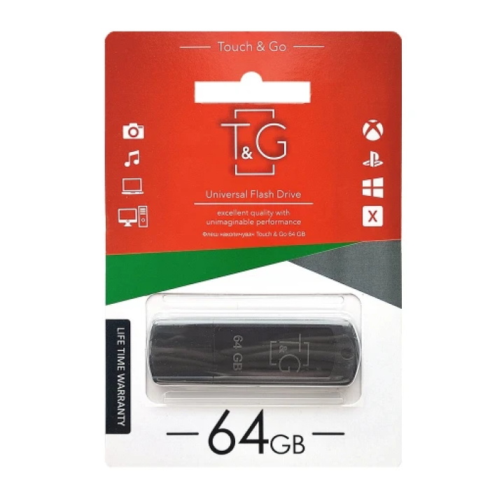 Чорна USB-флешка T&G Classic TG011 на 64 ГБ