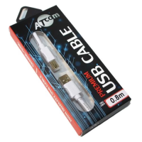 Кабель USB для принтера (USB-кабель) Atcom Premium 0,8 м білий
