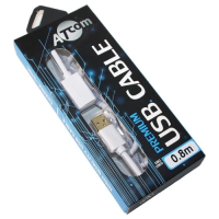 Кабель USB 2.0 AM - USB AF (подовжувач) Atcom Premium 0,8 м, білий