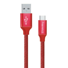 Кабель USB Type-C (зарядний кабель) ColorWay CW-CBUC003-RD 1 м, червоний