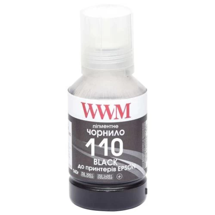 Пігментне чорнило WWM Epson 110 Black для принтера, 140 мл
