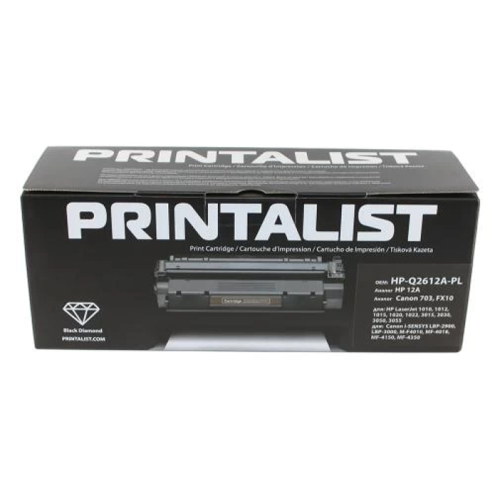 Тонер-картридж Printalist HP 12A Q2612A Black на 2000 сторінок