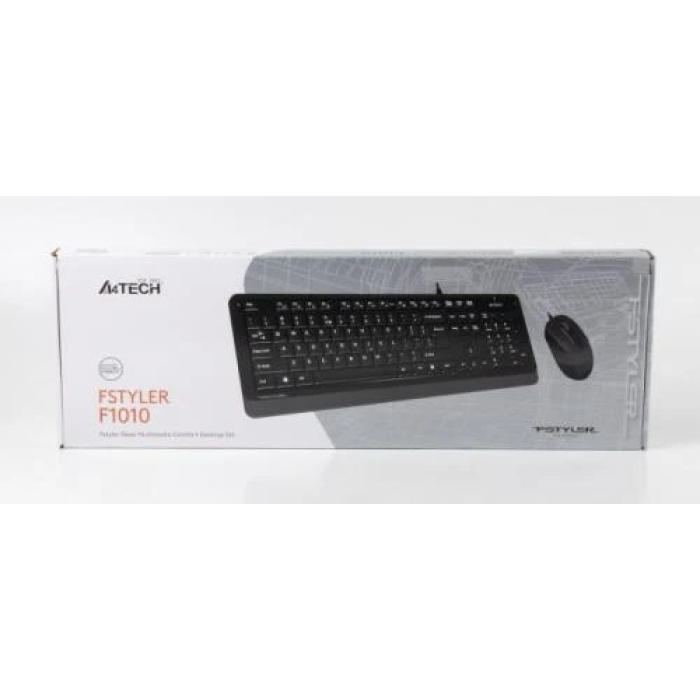 Дротовий комплект клавіатури та миші A4Tech F1010 Black/Grey