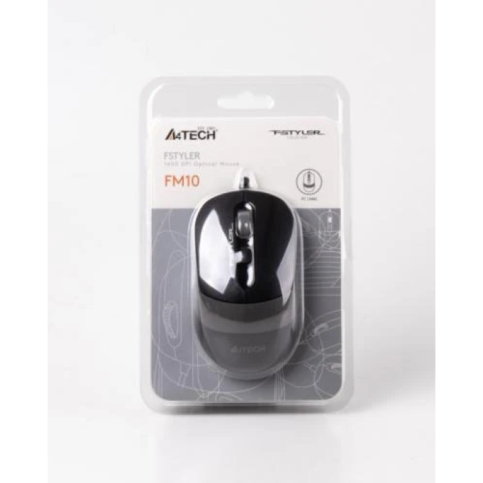 Провідна миша A4Tech Fstyler FM10 чорно-сіра, 1600 DPI