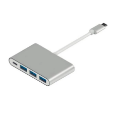 USB-хаб (концентратор) Atcom 4-in-1 Type-C 3.1, сріблястий, 3 USB 3.0