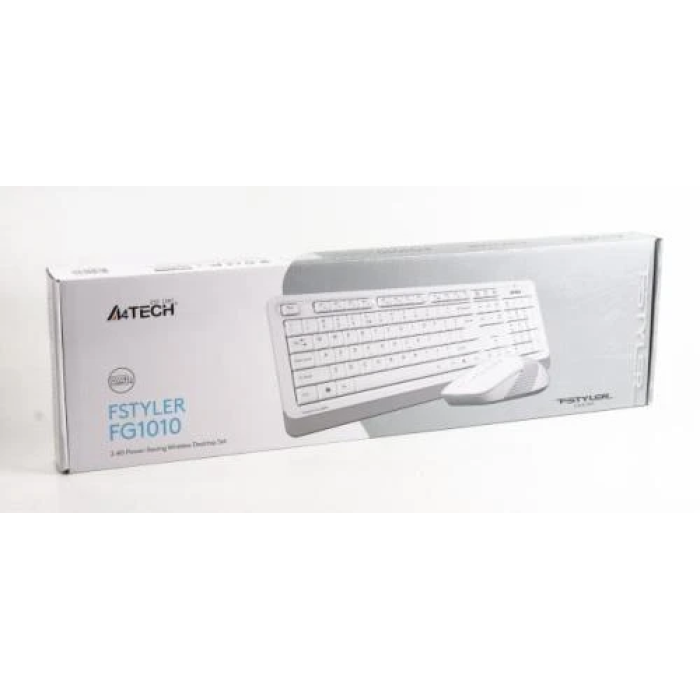 Бездротовий комплект клавіатури та миші A4Tech Fstyler FG1010 White+Grey