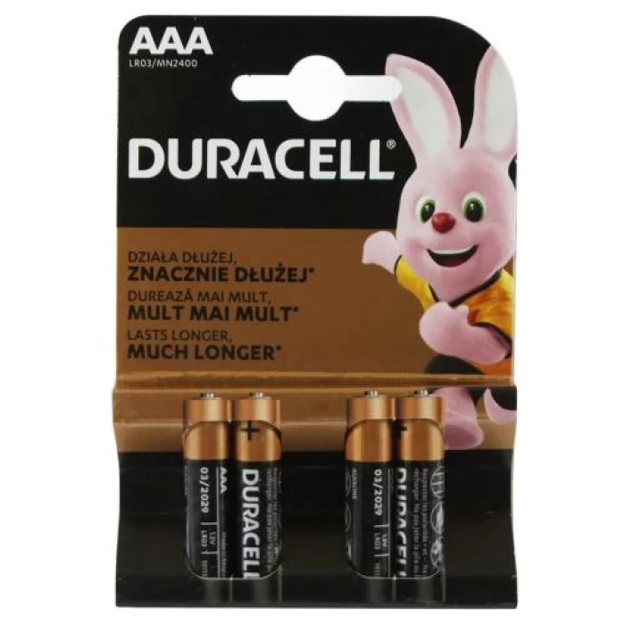 Батарейки AAA Duracell Duralock Basic, 4 шт
