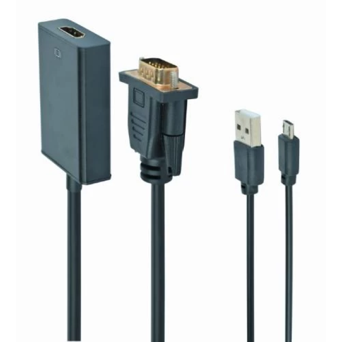 Конвертер Cablexpert VGA—HDMI з аудіо, 15 см