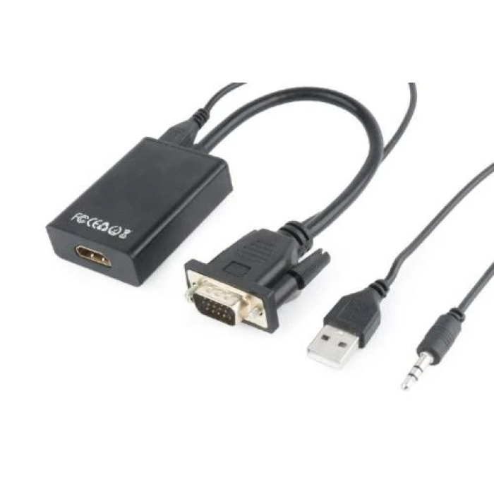 Конвертер Cablexpert VGA—HDMI з аудіо, 15 см