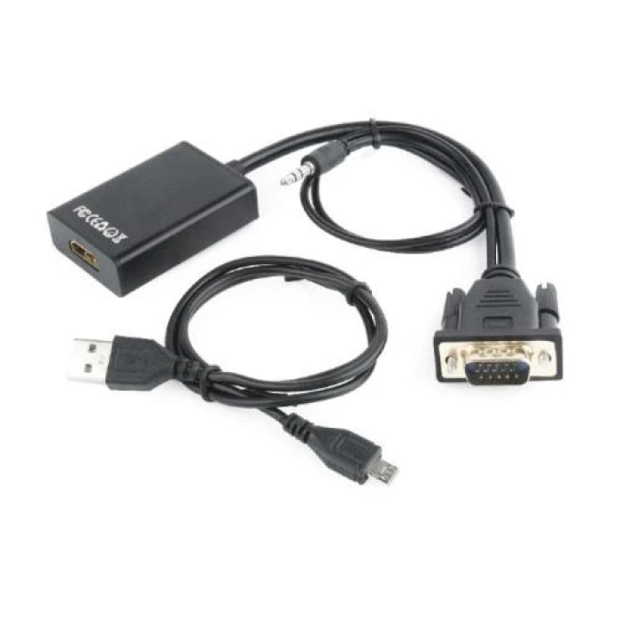 Конвертер Cablexpert VGA—HDMI з аудіо, 15 см