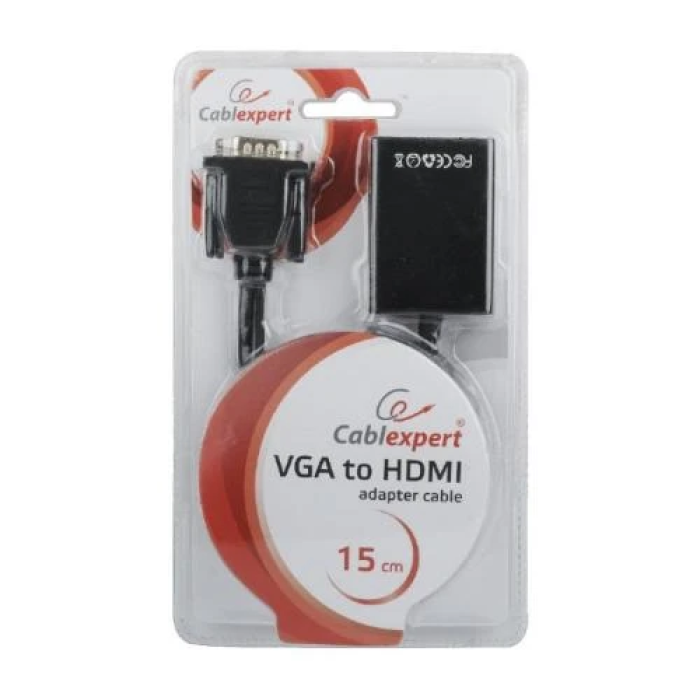 Конвертер Cablexpert VGA—HDMI з аудіо, 15 см