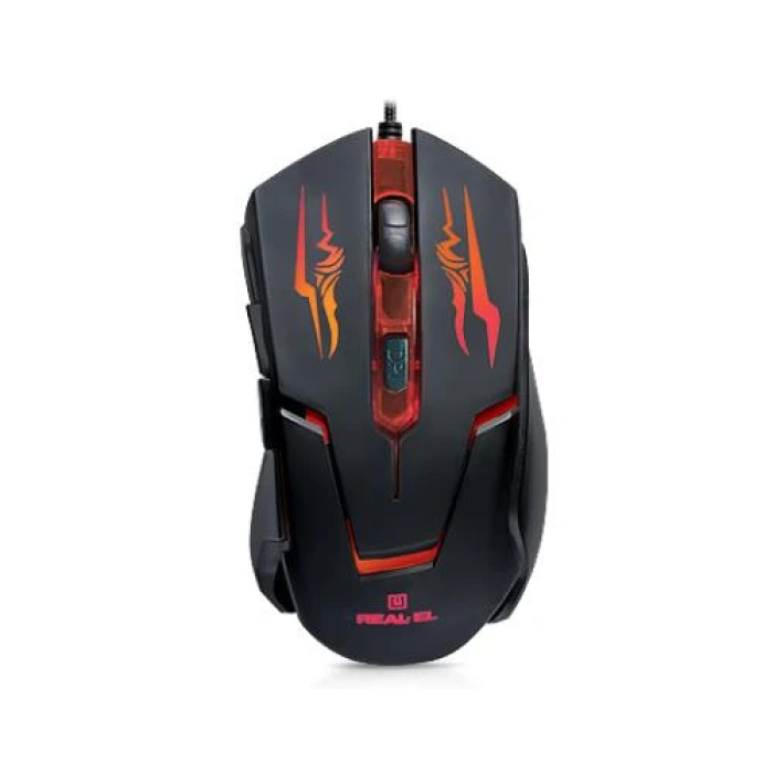 Ігрова миша REAL-EL RM-520 Gaming, чорна, 2400 dpi