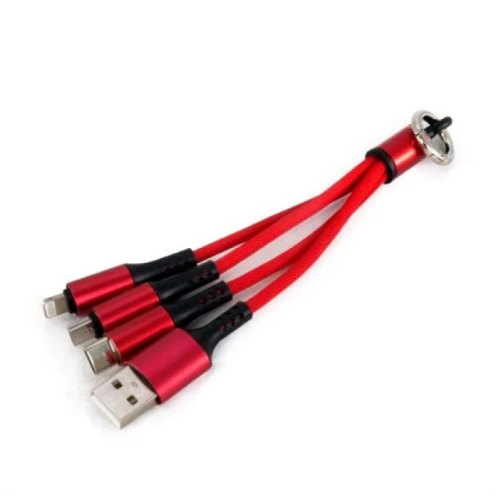 Кабель USB Extradigital KBU1759 з трьома розʼємами, 15 см