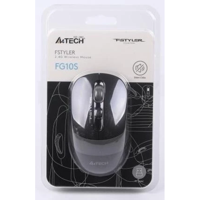 Бездротова миша A4Tech Fstyler FG10S 2000 DPI, чорний/сірий