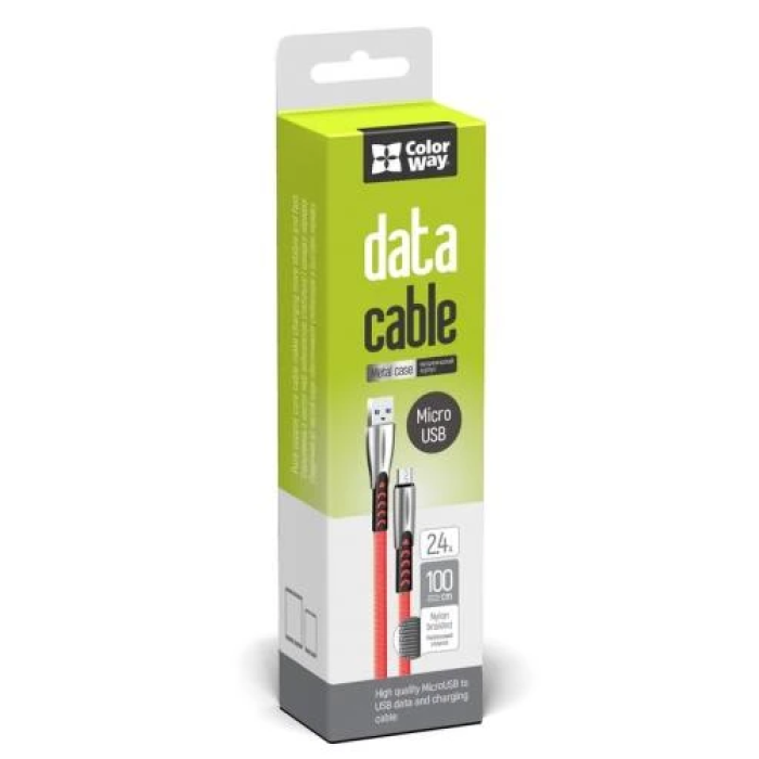 Кабель USB–microUSB ColorWay CW-CBUM011-RD, 1 м, червоний