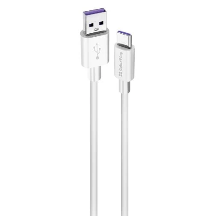 Білий кабель ColorWay USB AM–Type-C довжиною 1 м
