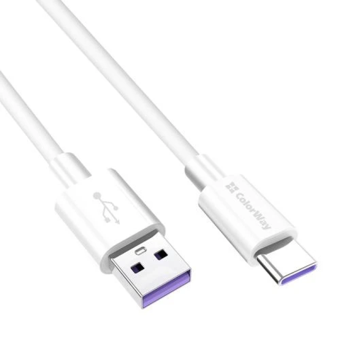 Білий кабель ColorWay USB AM–Type-C довжиною 1 м
