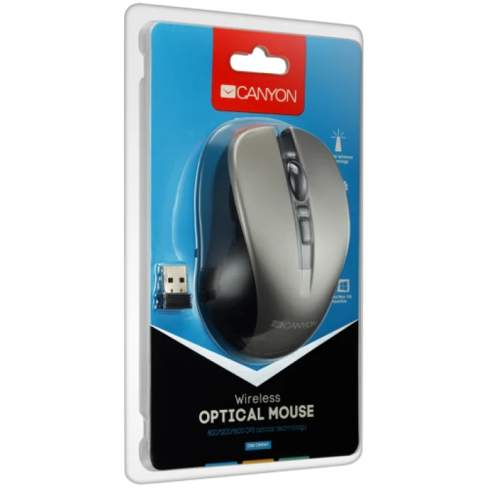 Бездротова комп’ютерна миша Canyon CNE-CMSW1G Gray/Black