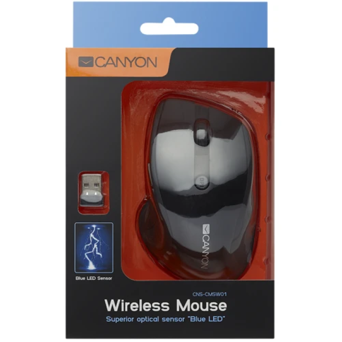 Бездротова миша Canyon MW-01 із 6 кнопками, Dark Blue/Black