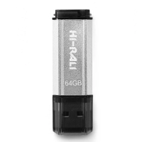 Флеш-накопичувач (USB-флешка) Hi-Rali Stark 64 ГБ, USB 2.0, сріблястий